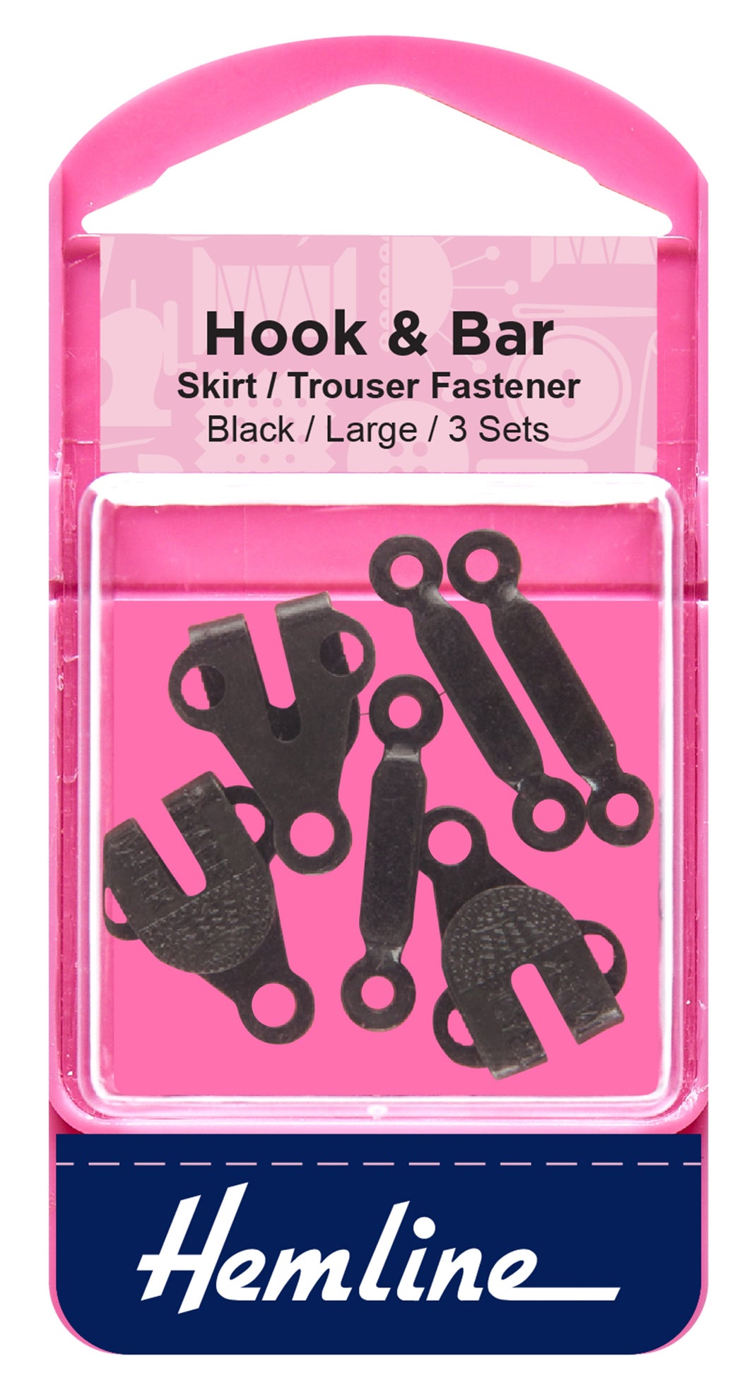 hemline hook & bar trouser skirt fastener black fabric shack malmesbury H431_L