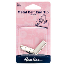hemline metal belt end tip nickel silver 30mm bag making fabric shack malmesbury H4507_30_NK