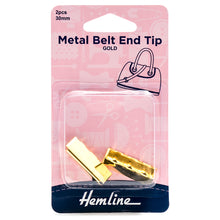 hemline metal belt tip gold 30mm fabric shack malmesbury H4507_30_GD