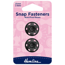 hemline snap fastener sew on poppers black 21mm fabric shack malmesbury H421_21