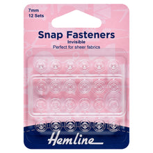 hemline snap fasteners invisible clear small 7mm fabric shack malmesbury H422