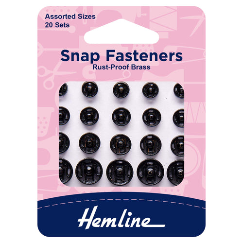hemline snap fasteners sew on poppers black various fabric shack malmesbury H421_99
