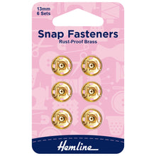 hemline snap fasteners sew on poppers gold 13mm fabric shack malmesbury H421_13_g