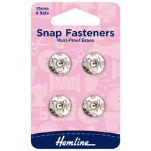 hemline snap fasteners sew on poppers silver nickel 15mm fabric shack malmesbury H420_15