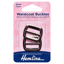 hemline waistcoat buckles 20mm gunmetal black fabric shack malmesbury H463_GUN