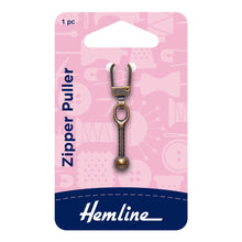 hemline zip zipper pull puller bronze fabric shack malmesbury H164_01