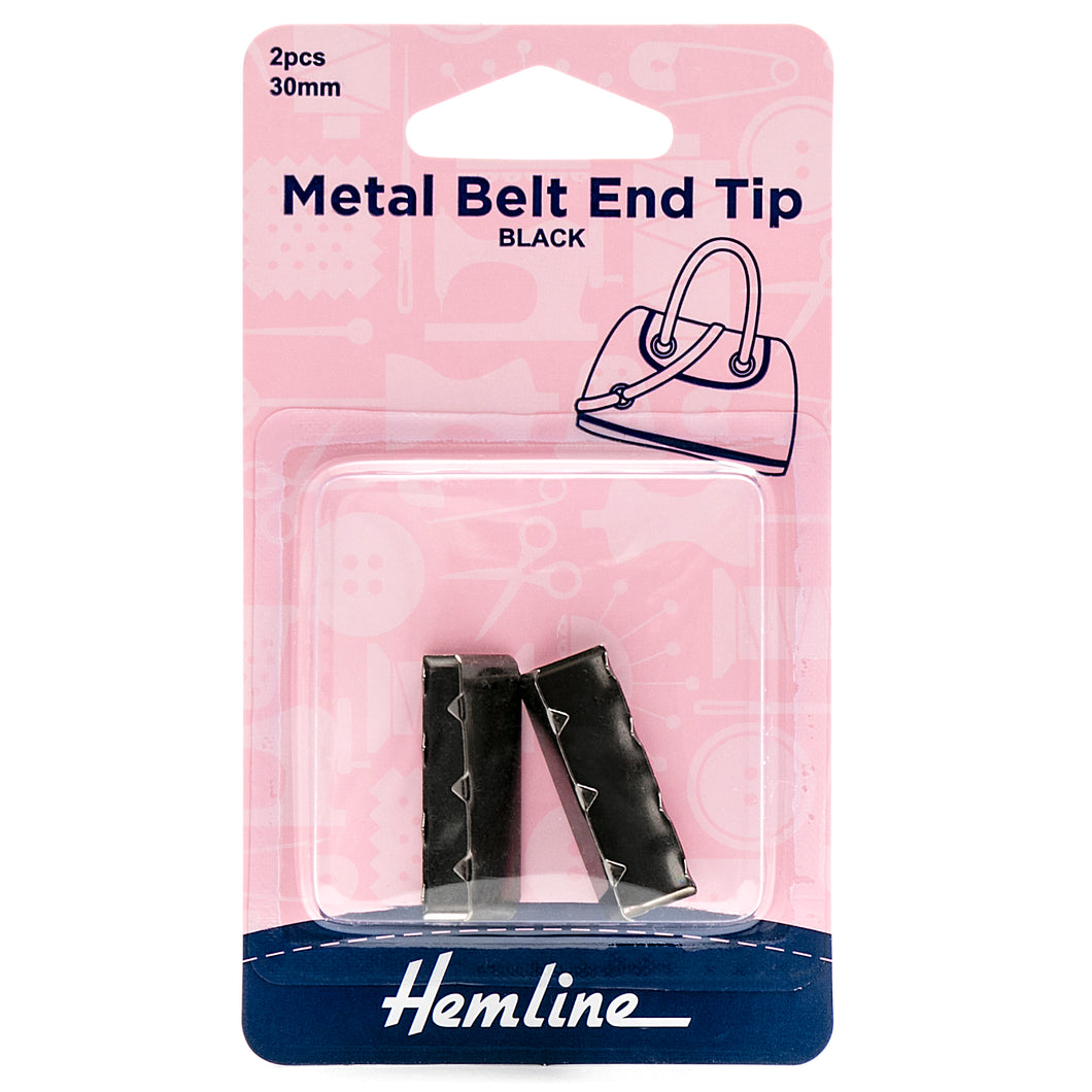 hemline bag making metal belt tips black 30mm fabric shack malmesbury