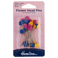 hemline flower head flat long nickel pin 54mm fabric shack malmesbury H707