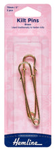 hemline kilt pin pins 75mm brass gold fabric shack malmesbury