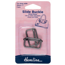 hemline metal strap slider bag making 25mm black nickel fabric shack malmesbury H4502_25_NB