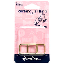 hemline rectangle rectangular ring gold 30mm bag making macrame fabric shack malmesbury H4503_30_GD