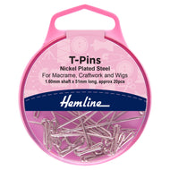 hemline t-pins t pins nickel plated steel pin macrame craft fabric shack malmesbury H709