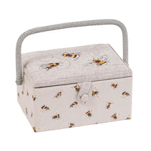 hobby gift medium sewing box embroidered bumble bee MRME_587 fabric shack malmesbury