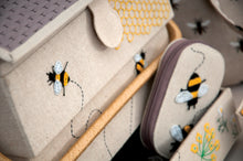 hobby gift medium sewing box twin lid embroidered 3 tier bumble bee hive hgnovxl 347 fabric shack malmesbury