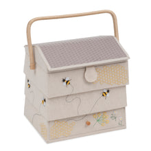 hobby gift medium sewing box twin lid embroidered 3 tier bumble bee hive hgnovxl 347 fabric shack malmesbury