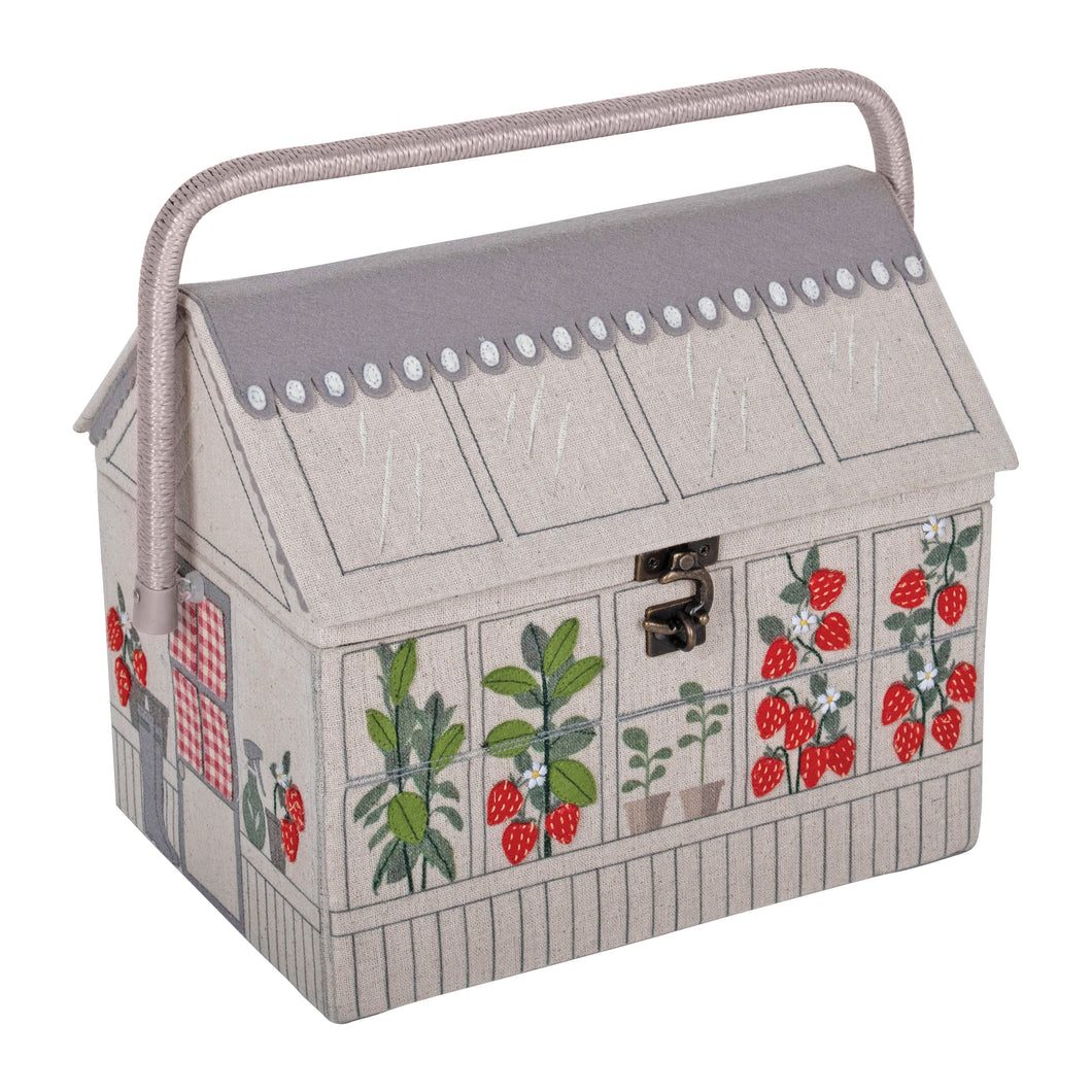 hobbygift strawberries strawberry greenhouse extra large sewing box fabric shack malmesbury