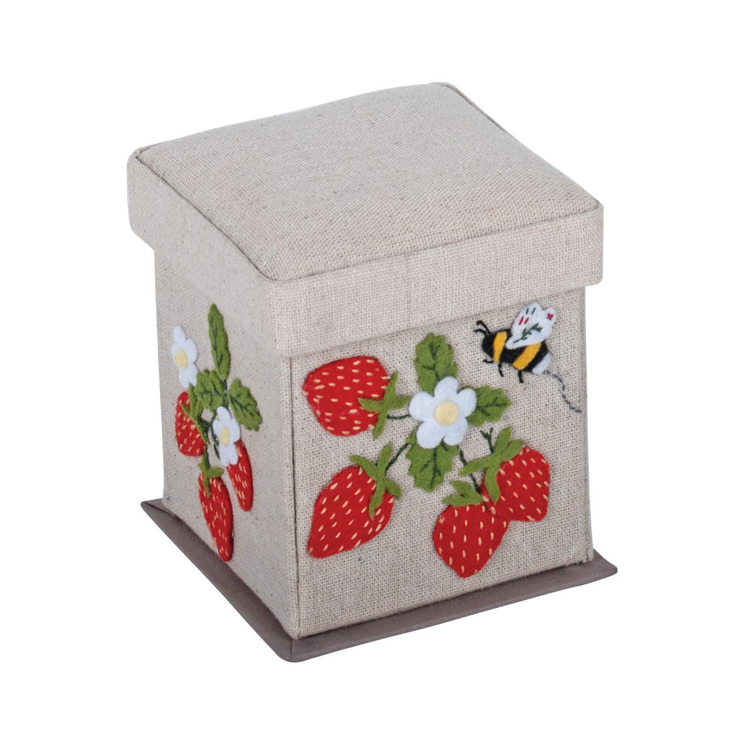 hobbygift strawberry strawberries victorian square applique sewing box kit fabric shack malmesbury