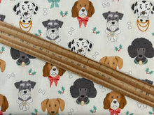 holly & hounds dogs festive finery portraits cream cotton fabric shack malmesbury