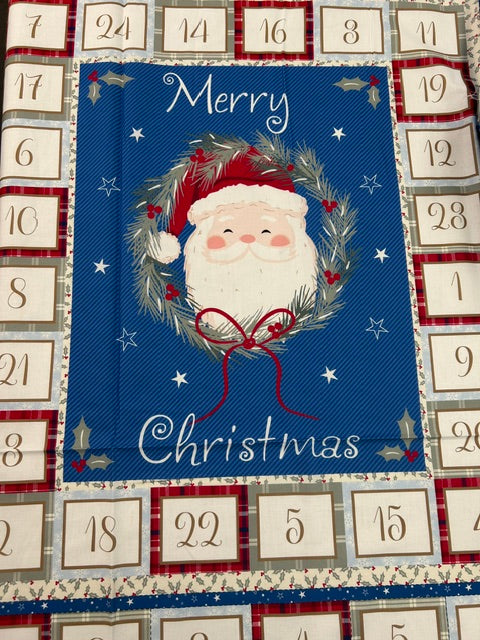 holly jolly santa father christmas christmas advent calendar panel cotton fabric shack malmesbury 3