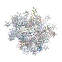 holographic stars 10mm silver fabric shack malmesbury  TE0009