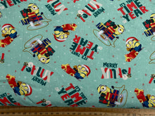 illumination minions christmas holidays present gift santa be cookies mint cotton fabric shack malmesbury