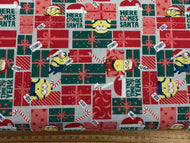 illumination minions christmas holidays present gift santa red cotton fabric shack malmesbury