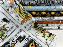 J Wecker Frisch for Riley Blake Scary Scraps Spooky Spools White Cotton Fabric by the 1/4 Metre*