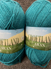james c brett croftland aran wool blend 200g ball yarn knit knitting crochet fabric shack malmesbury teal A218
