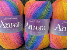 james c brett aurora double knit dk wool yarn 100g lakeside pink orange yellow purple blue AU13 knitting crochet knit
