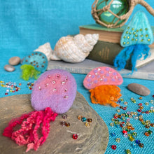 jelly fish brooches needle felting kit crafty kit company fabric shack malmesbury