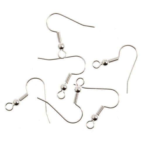 jewellery jewelry jewelery findings deluxe long ball ear wire hook silver plated fabric shack malmesbury TDF01