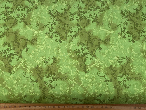 john louden mystic vine mixer blender chartreuse green craft medium cotton fabric shack malmesbury