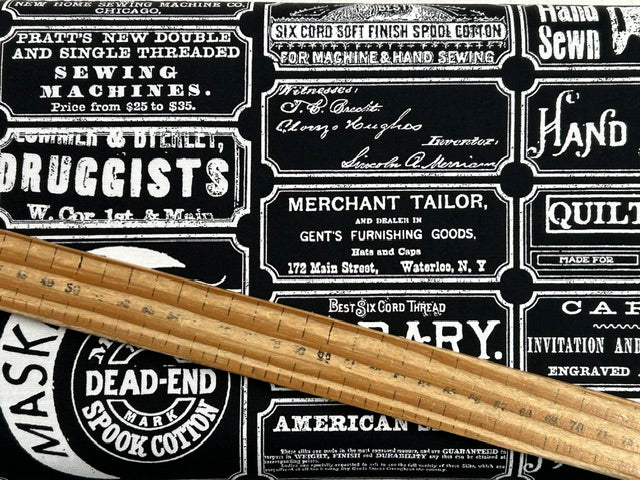 j wecker frish scary scraps spooky scary gothic halloween spools labels fabric shack malmesbury black scary sew labels 