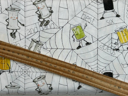j wecker frish scary scraps spooky scary gothic halloween spools labels fabric shack malmesbury white spooky spools