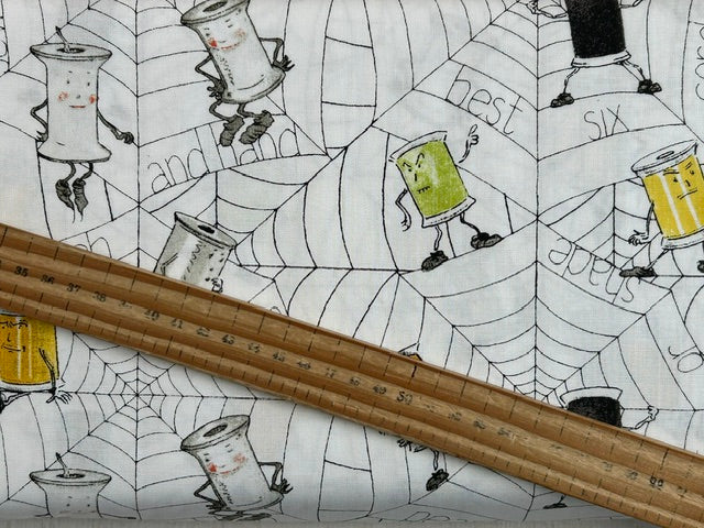 j wecker frish scary scraps spooky scary gothic halloween spools labels fabric shack malmesbury white spooky spools