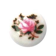 ABC Button Rose Flower Pink 13mm with Shank 2B\1013