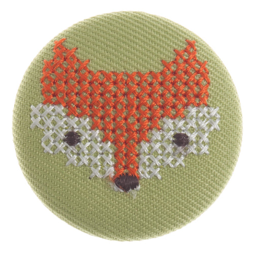 kids childrens cross stitch fox 34mm foxes shank button fabric shack malmesbury G442454_0