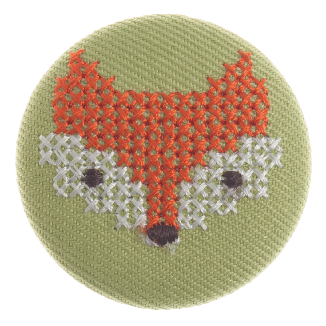 kids childrens cross stitch fox 34mm foxes shank button fabric shack malmesbury G442454_0