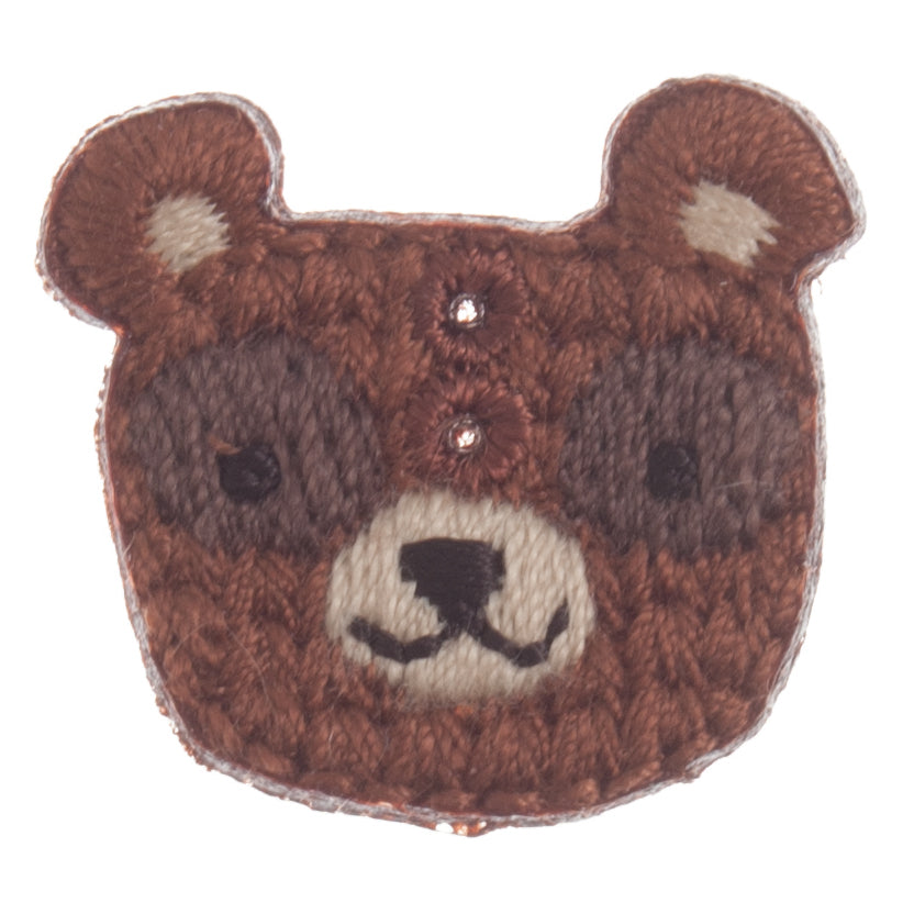 kids childrens embroidered embroidery brown bear two hole button fabric shack malmesbury G441737_0