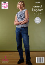 king cole animal kingdom ladies knitting pattern tank top slipover cardigan 6554 fabric shack malmesbury
