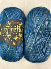 king cole firefly fire fly aran irridescent metallic yarn wool sapphire damselfly 6581  fabric shack malmesbury