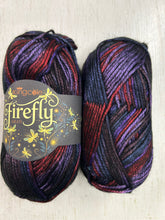 king cole firefly fire fly aran irridescent metallic yarn wool violet dropwing 6572 fabric shack malmesbury