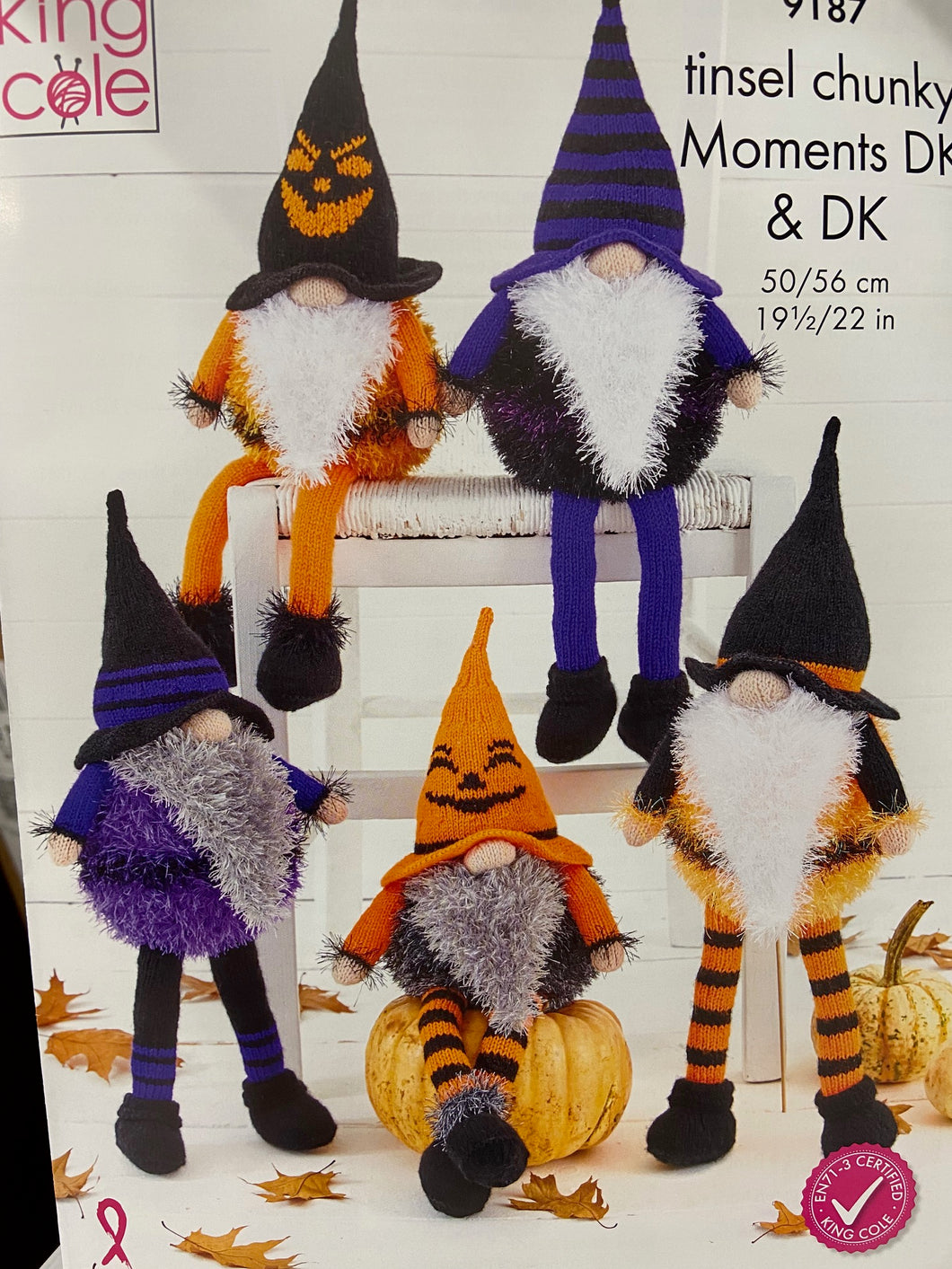 king cole halloween gonk gonks bearded gnomes toy tinsel chunky moments dk double knit toy 9187