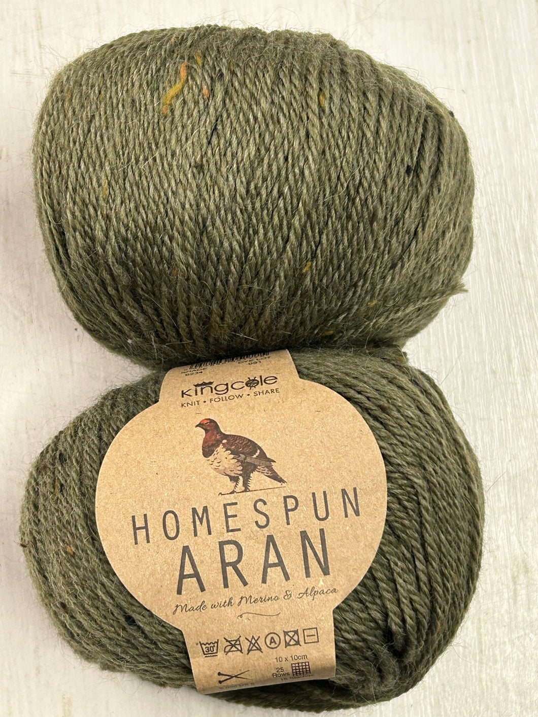 king cole homespun aran merino alpaca yarn wool blend fern 6234 fabric shack malmesbury