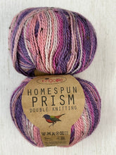 king cole homespun prism 50g merino viscose alpaca yarn wool self stripe foxglove 5194 fabric shack malmesbury
