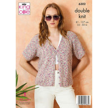 king cole ladies knitting pattern cardigan 6302 cottonsoft cotton sort crystal yarn wool dk double knit fabric shack malmesbury