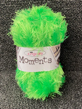 king cole moments long pile eyelash wool yarn 50g florescent green 517 knitting crochet fabric shack malmesbury