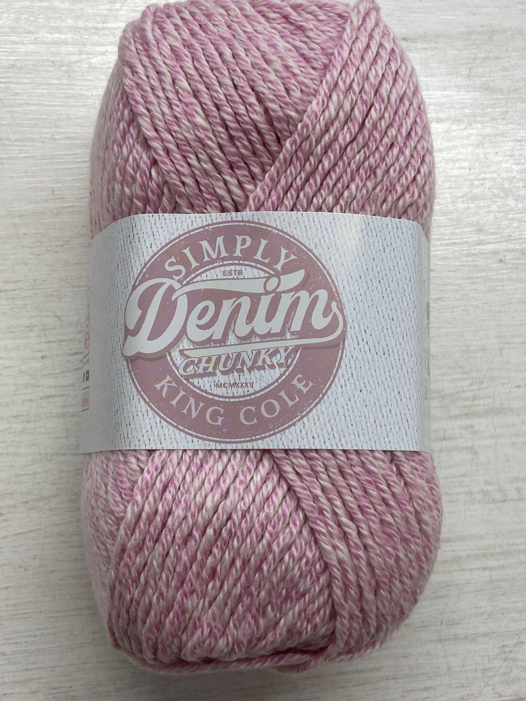 king cole simply denim cotton blend 100g yarn wool knitting crochet knit fabric shack malmesbury blush 6142