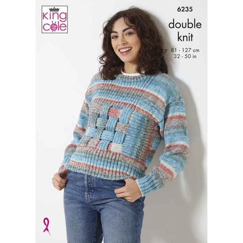 king cole Ladies Sweater Scarf & Hat Double Knit pattern fabric shack malmesbury P6235