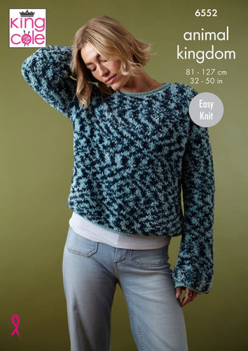king cole animal kingdom ladies knitting pattern easy knit jumper cardigan 6552 fabric shack malmesbury